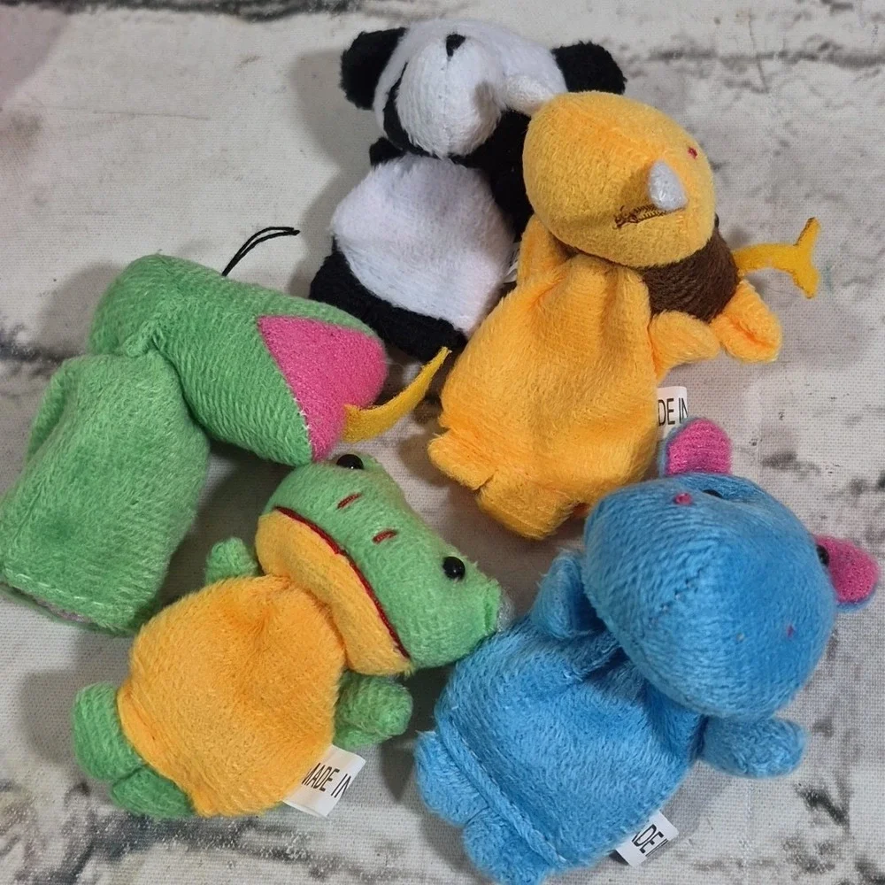 Finger Puppets Mini Animals Large Lot Of 21 Some Pairs‎ Bunnies Tiger Pig Frog